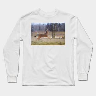 Deer Run - White-tailed deer Long Sleeve T-Shirt